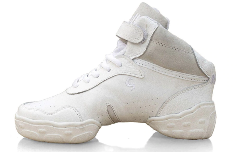 Baskets Sneakers montante en cuir Jazz Hip Hop Fitness pour adulte 3 coloris au choix: noir, rouge, blanc - Dance Store